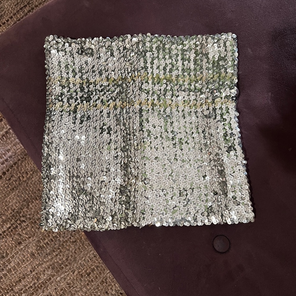 Silver Sequin Tube Top
